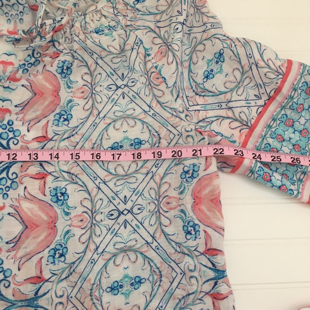 Charter Club Blue & Pink Linen Tunic Womens XL - Picture 4 of 6